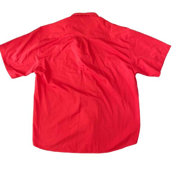 Lacoste Vintage Shirt Short Sleeve Button Down Chest pocket with logo red small - Picture 3 of 6